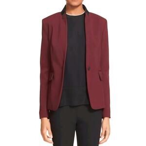 $595 Rag & Bone Archer Blazer Port Burgundy Black Trim Tuxedo Jacket Size 6
